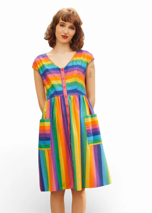 More Is More Rainbow Stripe Dress by ModCloth