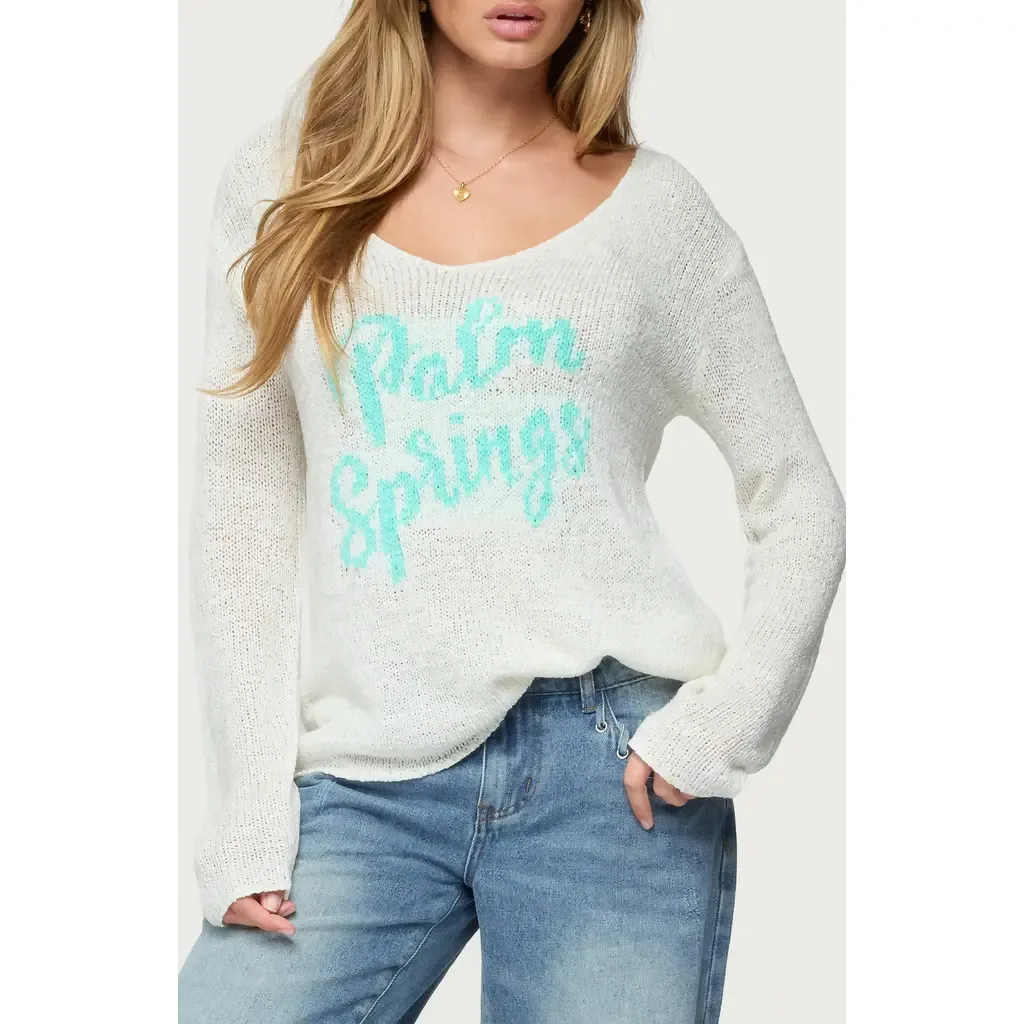 Palm Spring Scoop Neck Sweater by EDIKTED