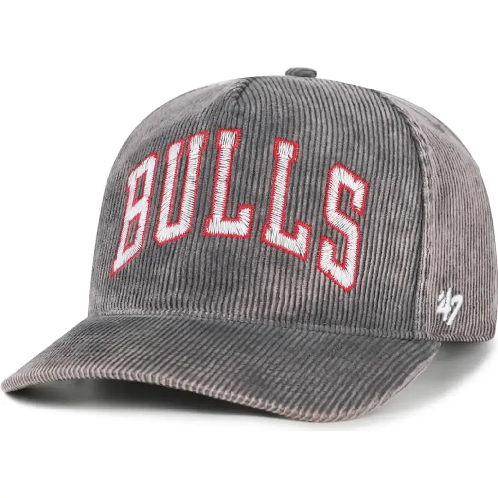 '47 Chicago Bulls Reclaim Snow Wash Corduroy Adjustable Hitch Hat by '47