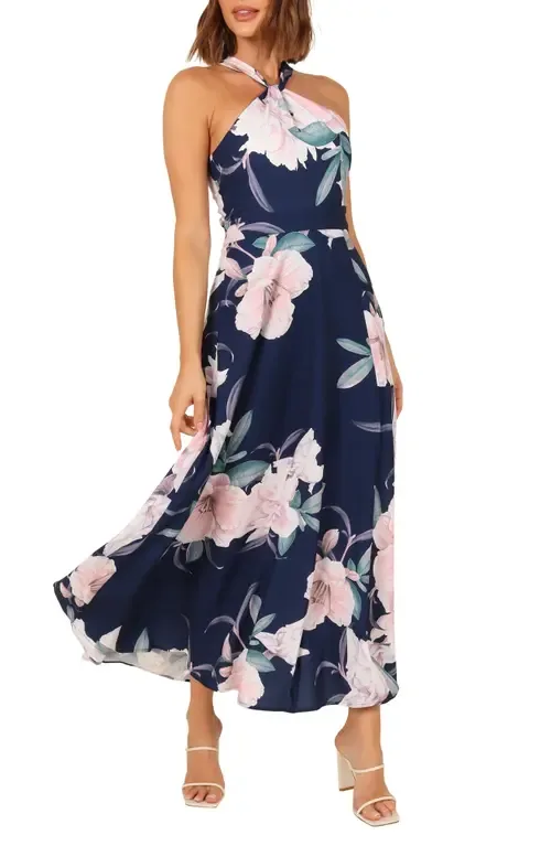 Miara Floral Print Halter Dress by Petal & Pup