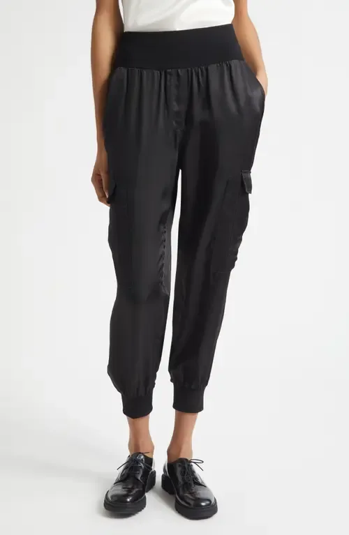 Giles Cupro Crop Cargo Joggers by Cinq à Sept