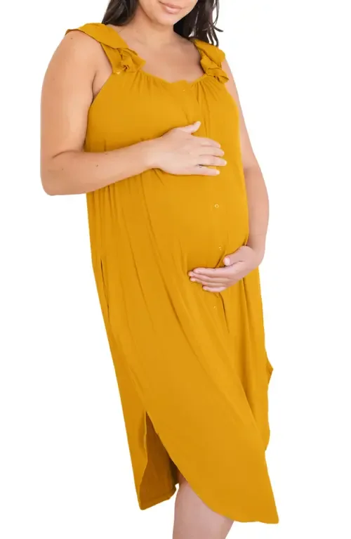 Ruffle Strap Labor & Delivery Gown by Kindred Bravely