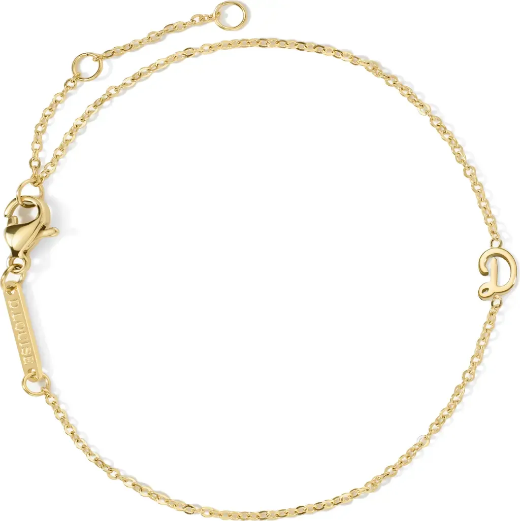 Initial Chain Bracelet in Gold - D