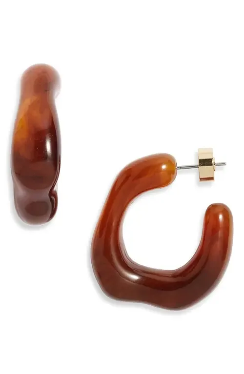 Resin Curved Hoop Earrings by Nordstrom