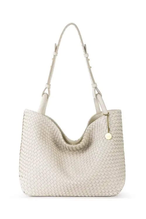 Los Feliz Medium Tote Woven Leather Bag by The Sak