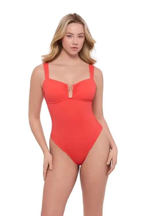 Supportive and Sculpting Sweetheart U-Wire One-Piece Swimsuit by S3 Apparel