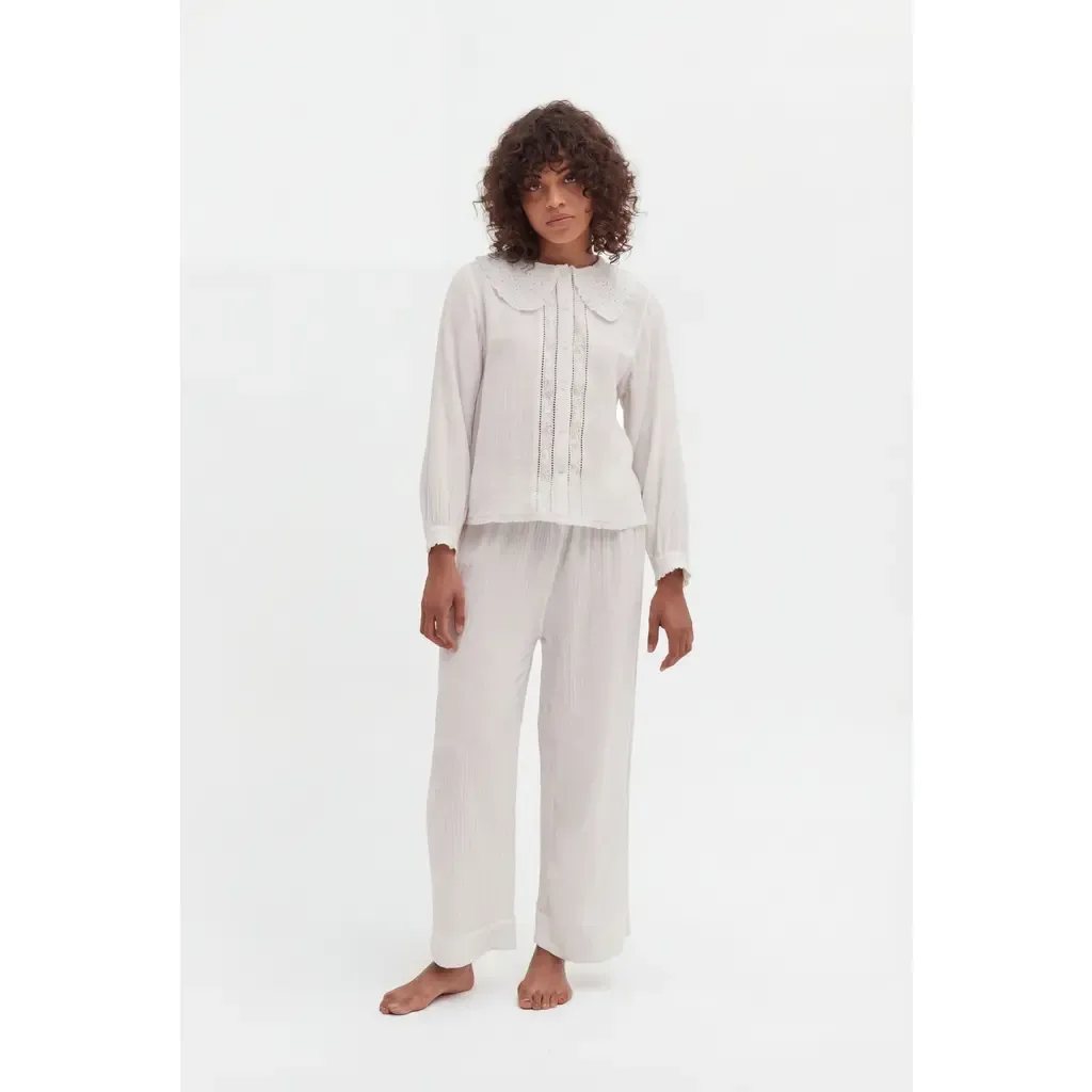Peter Pan Collar Cotton Gauze Pajamas by Desmond & Dempsey