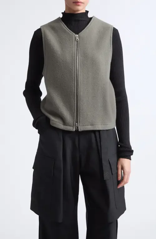 Wool Fleece Zip Vest by RIER