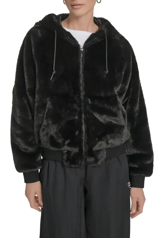 Faux Fur Bomber Hoodie by Champion
