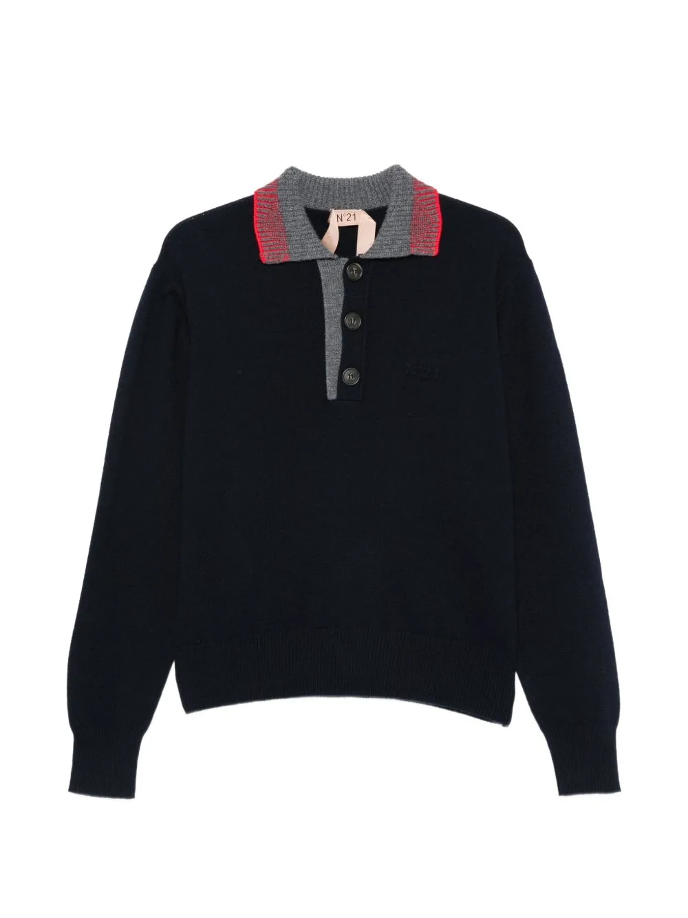 Contrast-Collar Polo Top by N°21