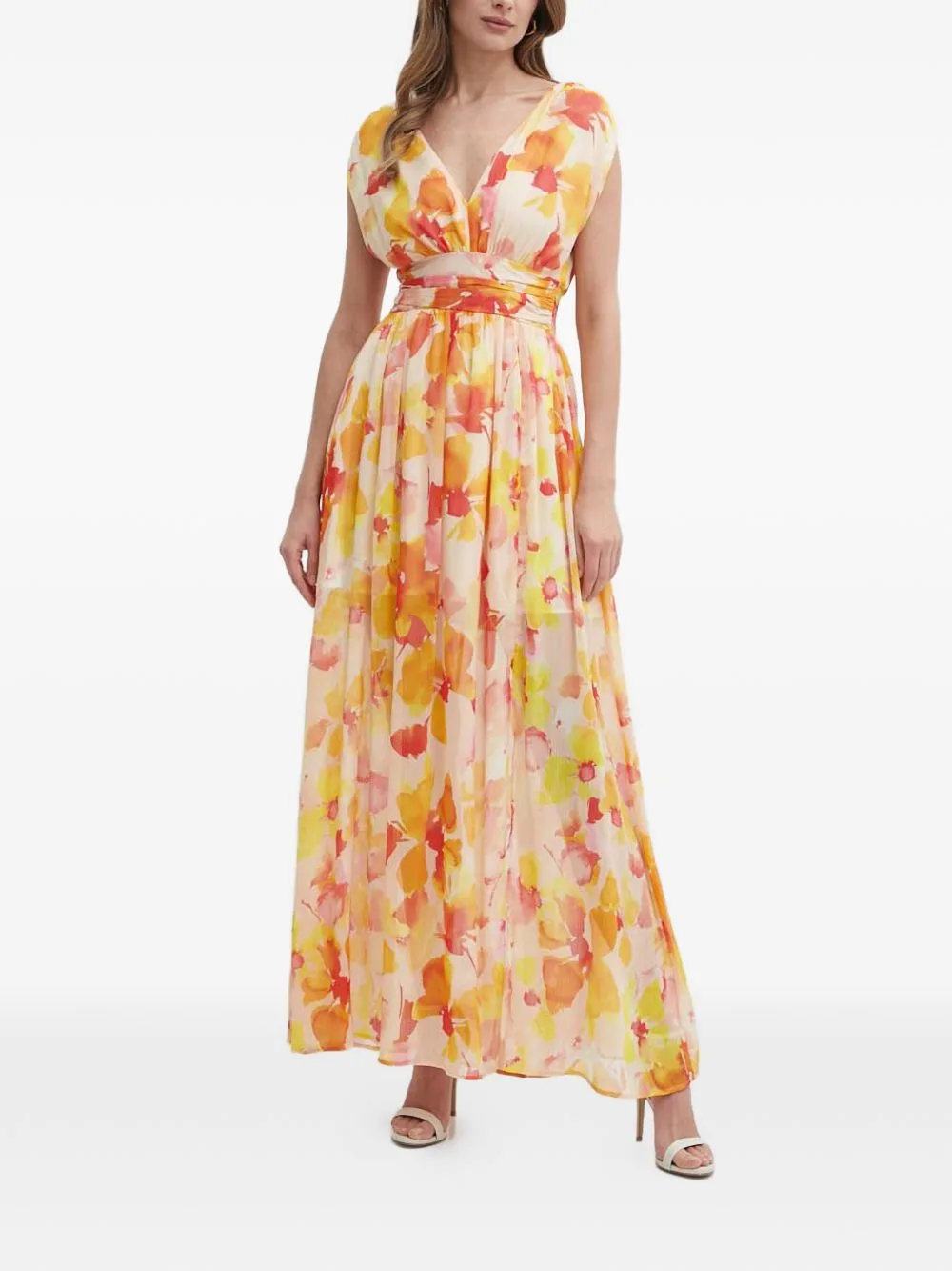 V-Neck Floral Maxi Dress by Morgan