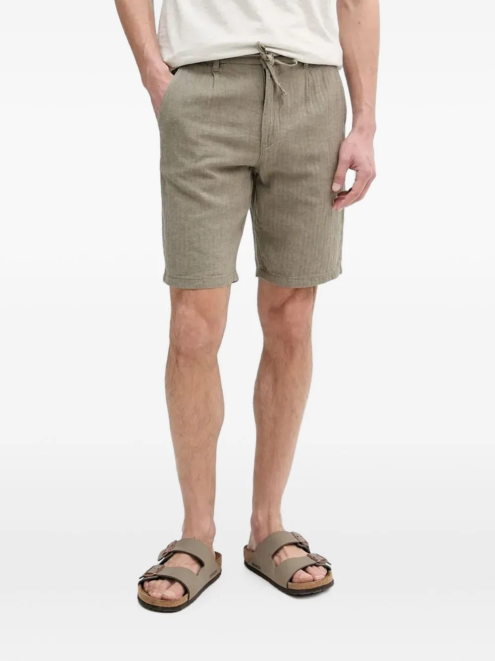Herringbone-Weave Drawstring Shorts by Lindbergh