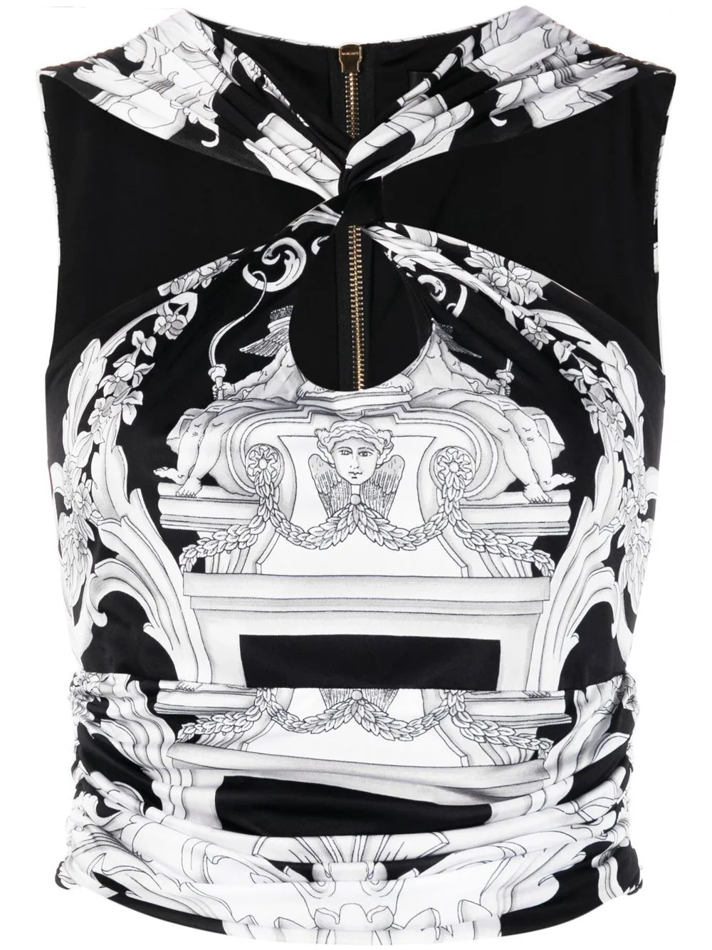 Silver Baroque Cropped Top by Versace