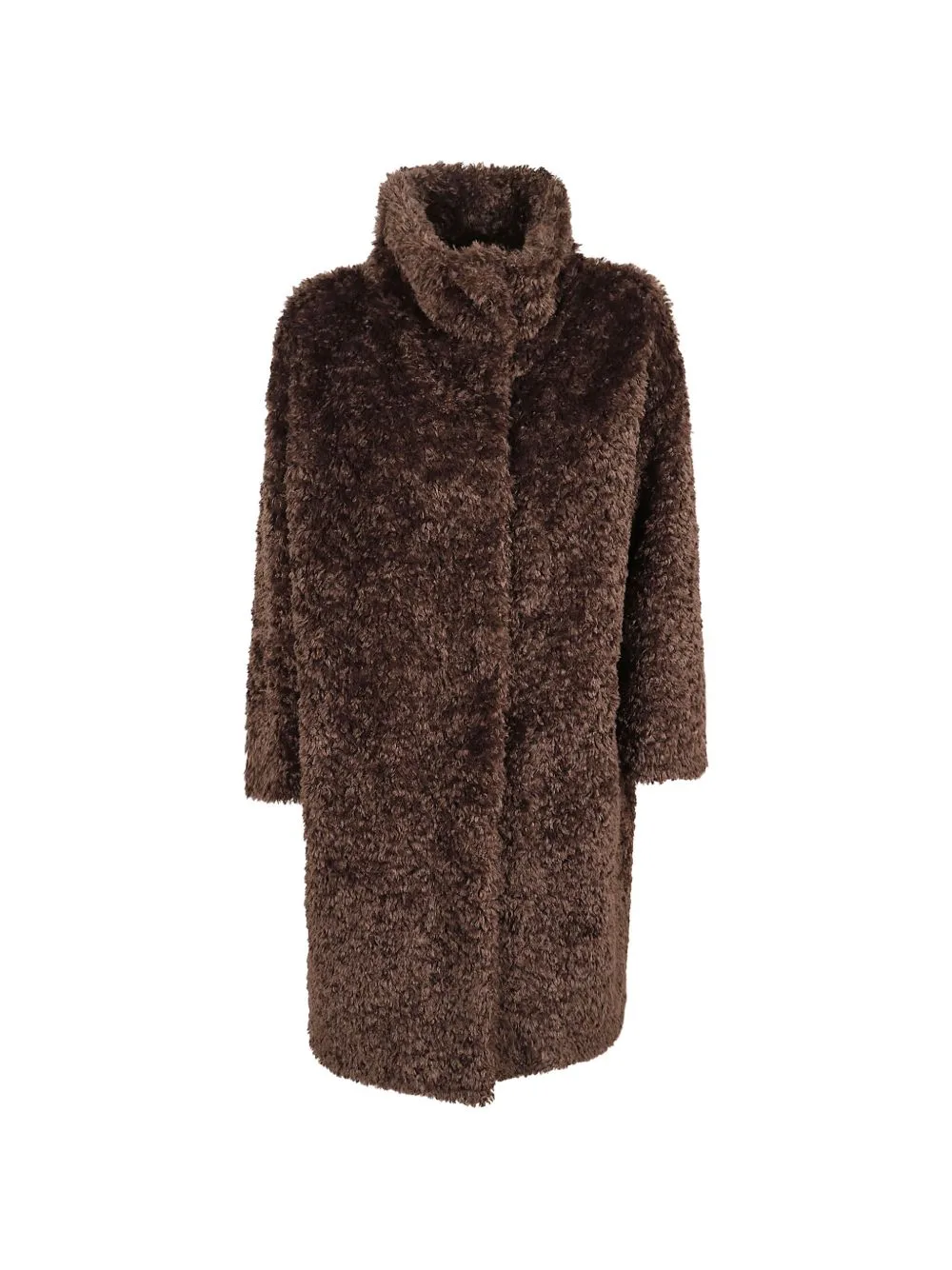 Faux-Fur Funnel-Neck Coat by Herno