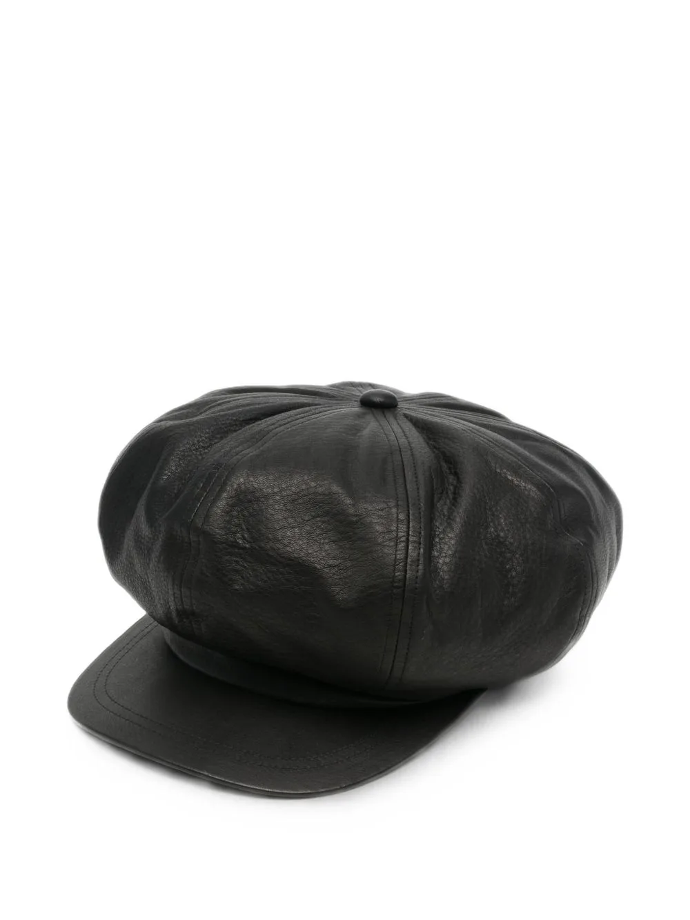 Leather Baker Boy Hat by Yohji Yamamoto
