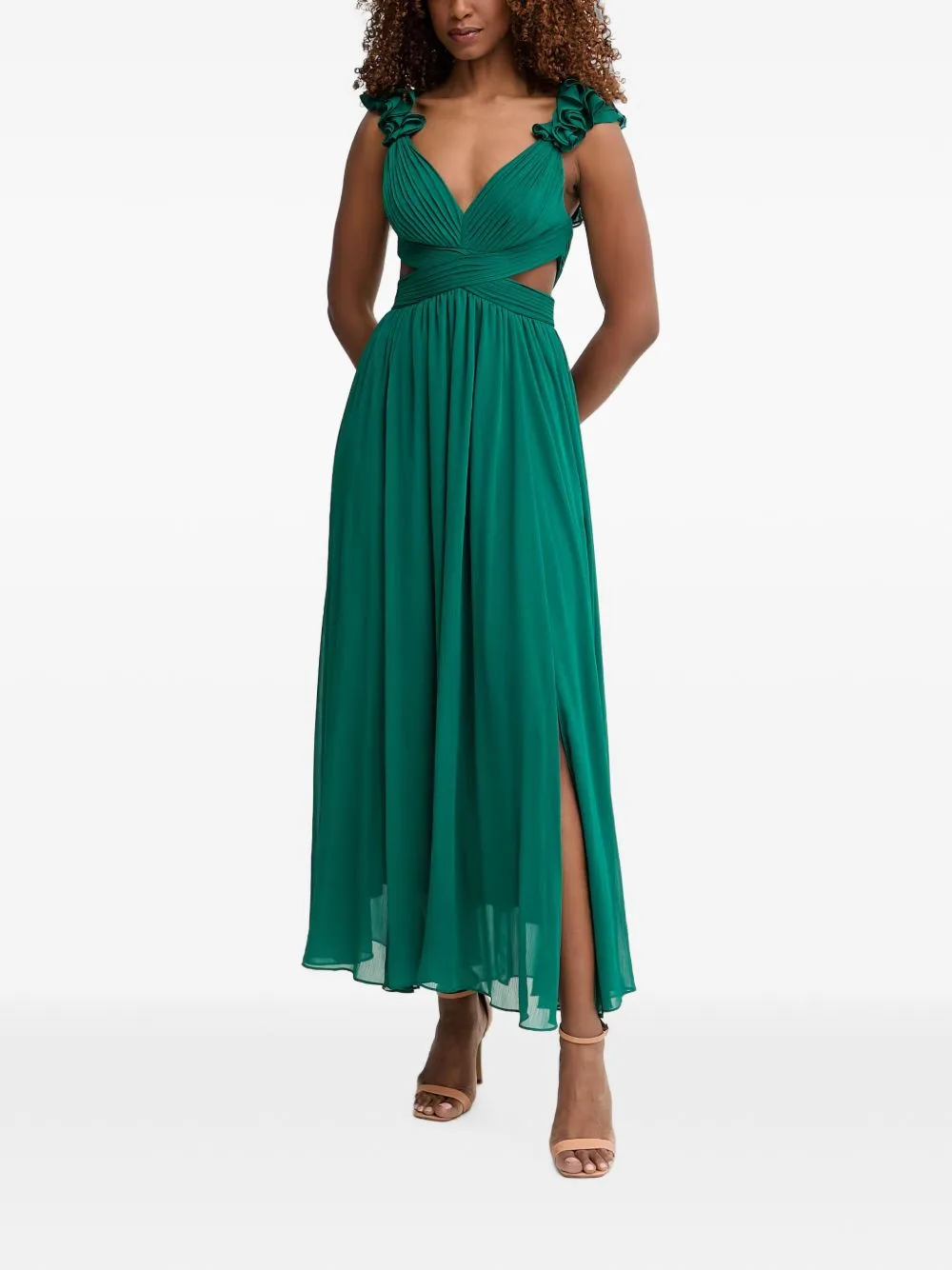 Ruffled Cut-Out Maxi Dress by Morgan