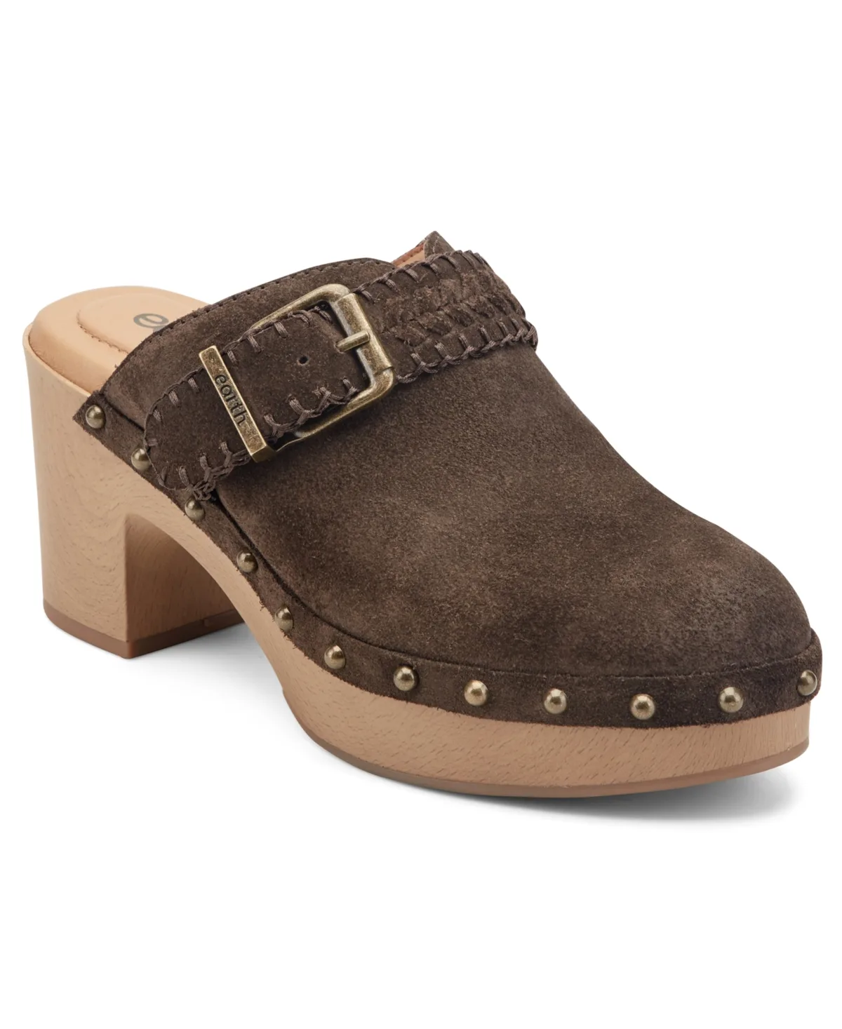 Gilly Suede Studded Block Heel Clogs by Earth