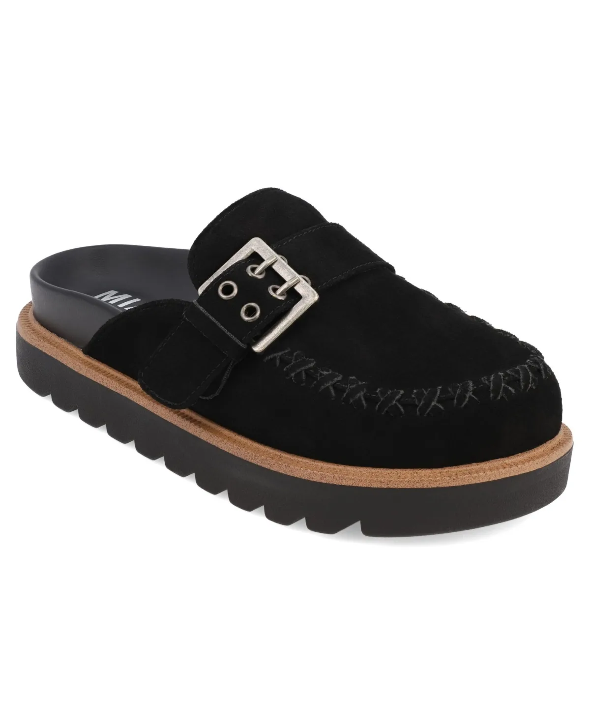 Zaina Buckle Lug Sole Mules by Mia