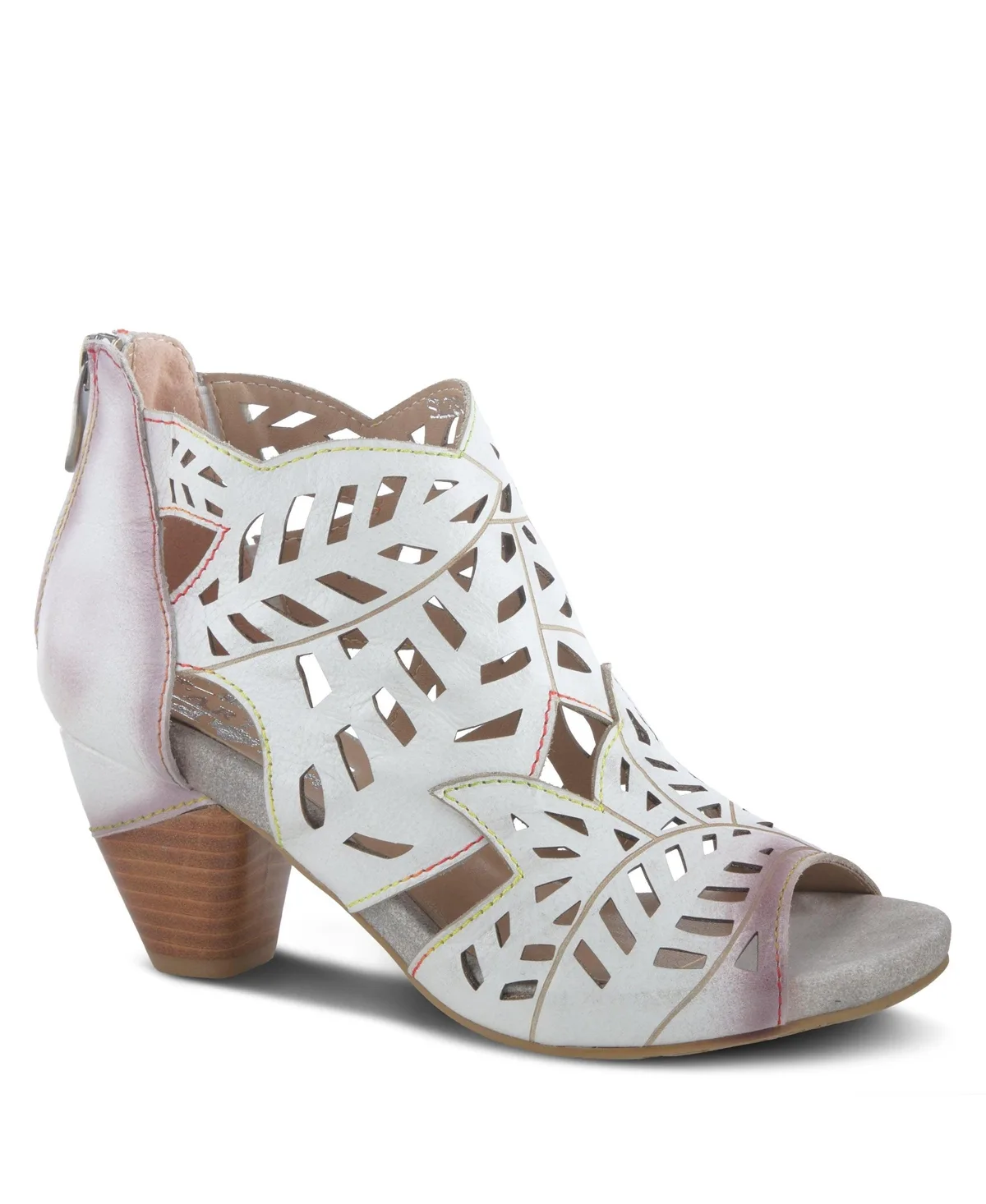 Icon Laser-Cut Leather Bootie with Ombre Edge and Zipper Closure by L'artiste