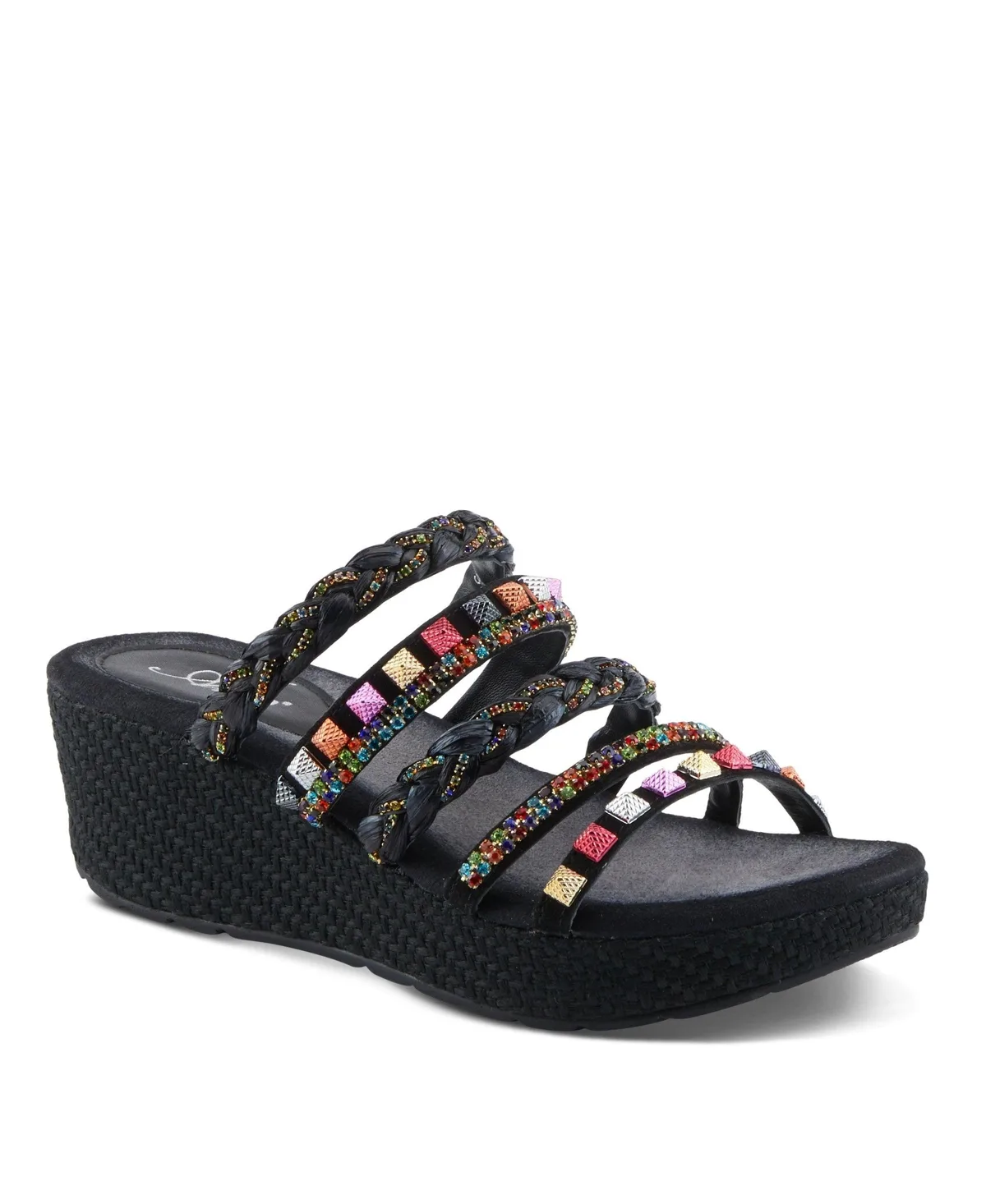 Shinychic Wedge Sandal with Suede Upper