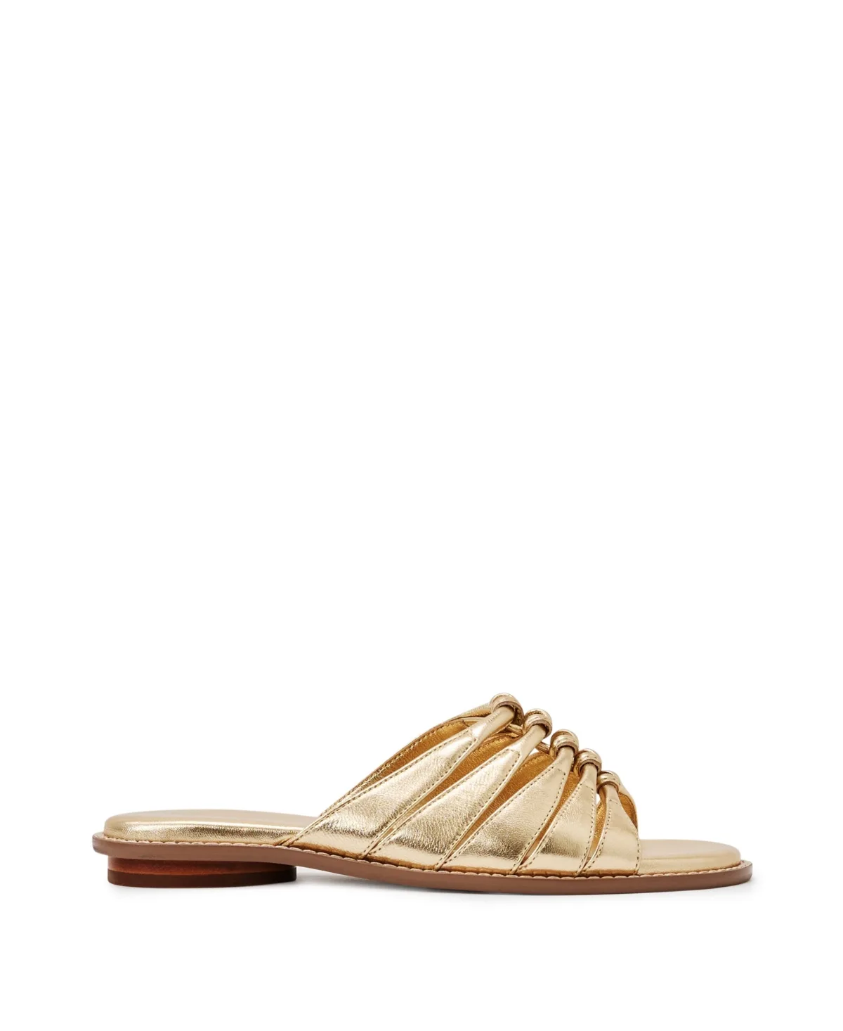 Agnes Gold Knotted Flat Sandals by Reiss