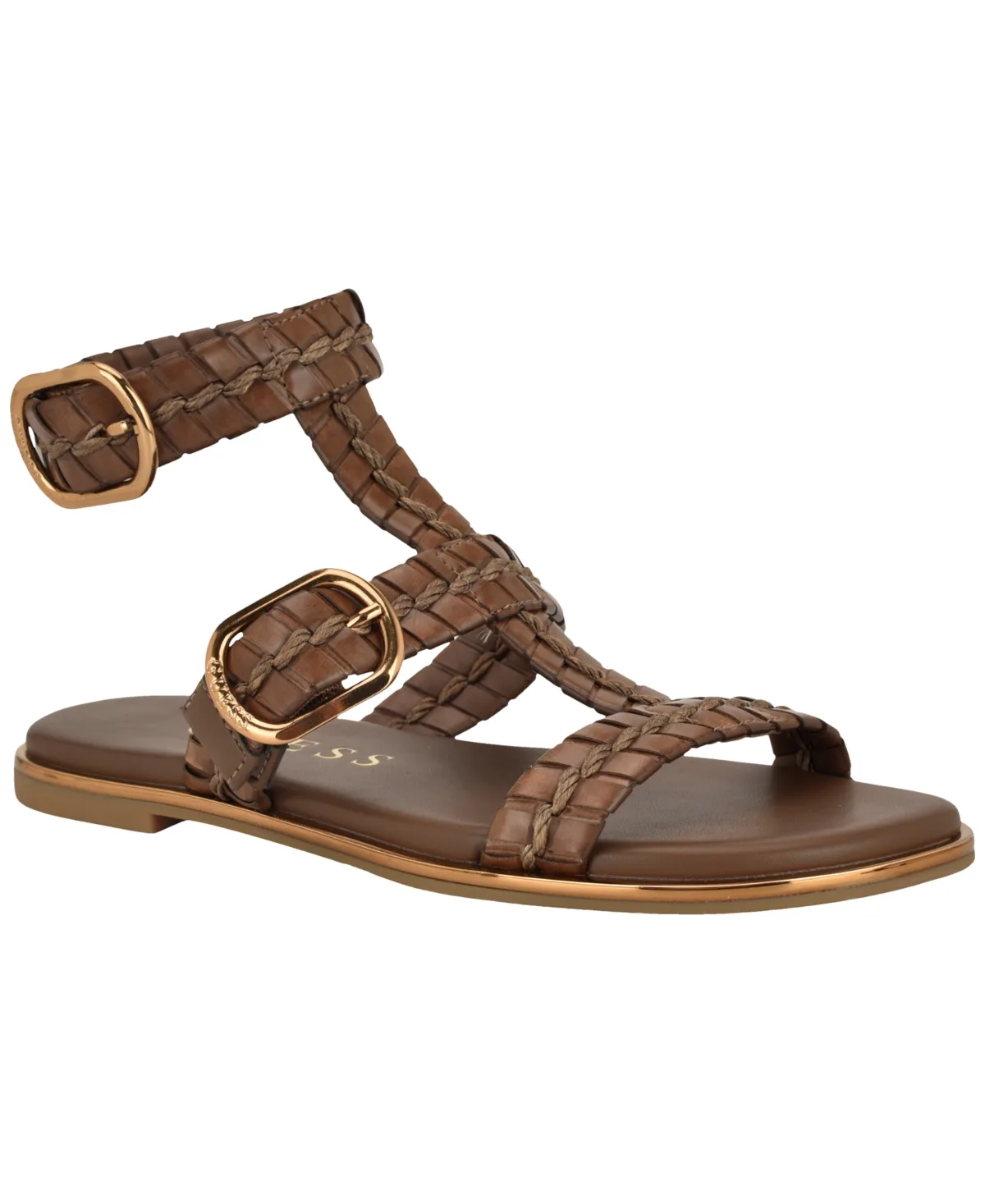 Lylnet Woven Gladiator Flat Sandals by Guess