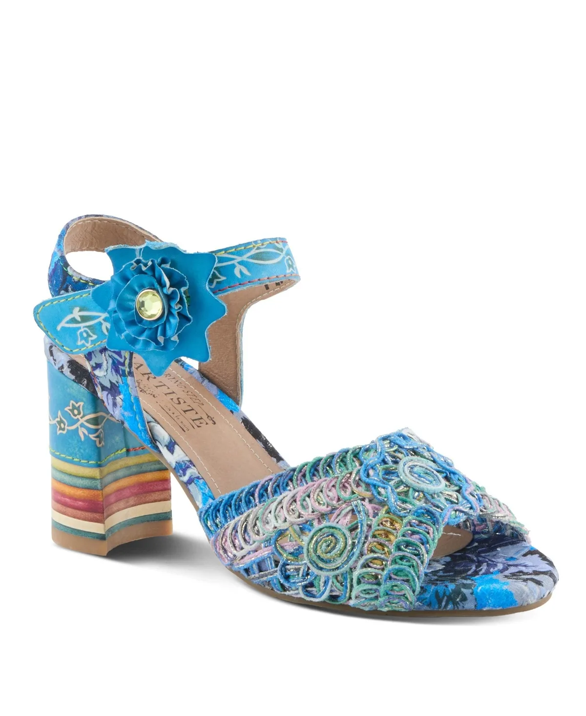 Cosmopleze Strappy Sandal with Knit Upper by L'artiste