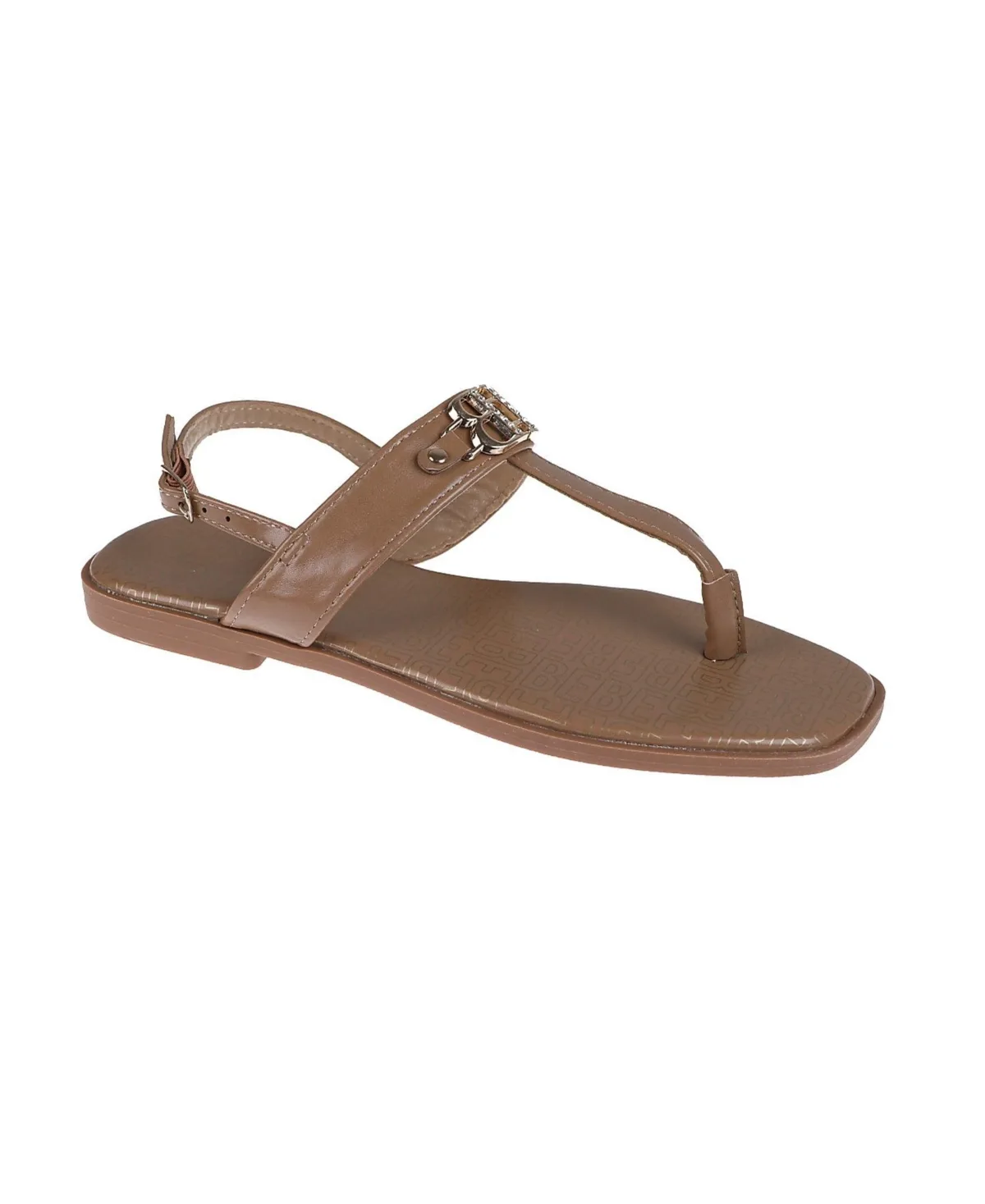 Fashion Sandal with Double B Hardware and Repeat Logo Sock Lining by Bebe