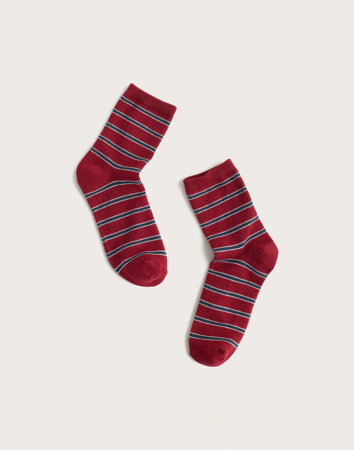 Mixed-Stripe Ankle Socks