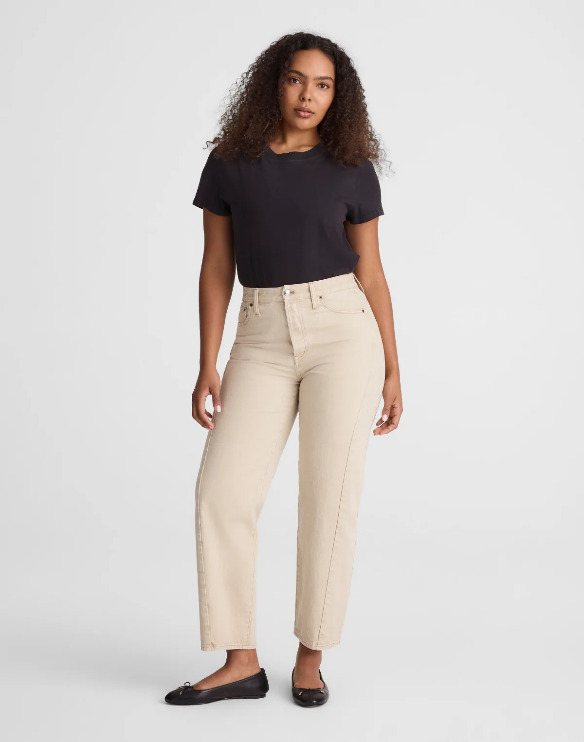 Curvy Pieced Barrel-Leg Jeans by MW