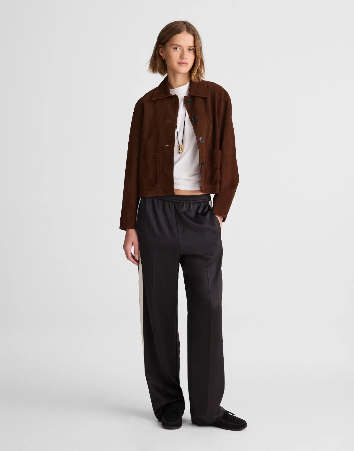 The Easy Pull-On Track Pant in Satin by MW