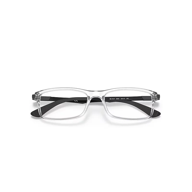 Rb7017 Optics Eyeglasses Black Frame Clear Lenses Polarized by Ray-Ban