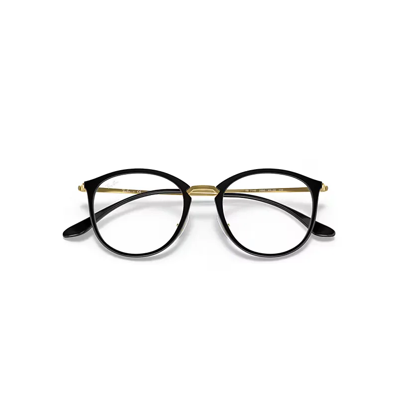 Rb7140 Optics Eyeglasses Gold Frame Clear Lenses by Ray-Ban