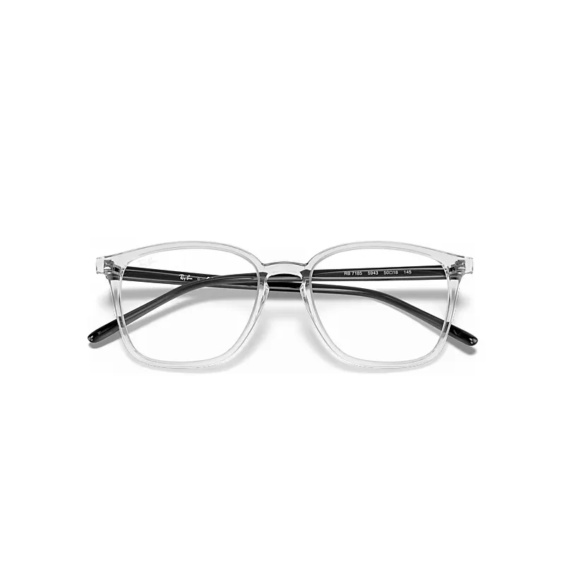 Rb7185 Eyeglasses Shiny Black Frame Clear Lenses Polarized