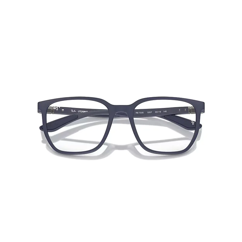Rb7235 Optics Eyeglasses Sand Blue Frame Clear Lenses Polarized by Ray-Ban