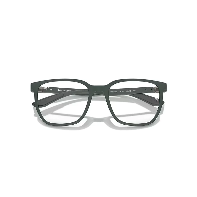 Rb7235 Optics Eyeglasses Sand Green Frame Clear Lenses Polarized by Ray-Ban