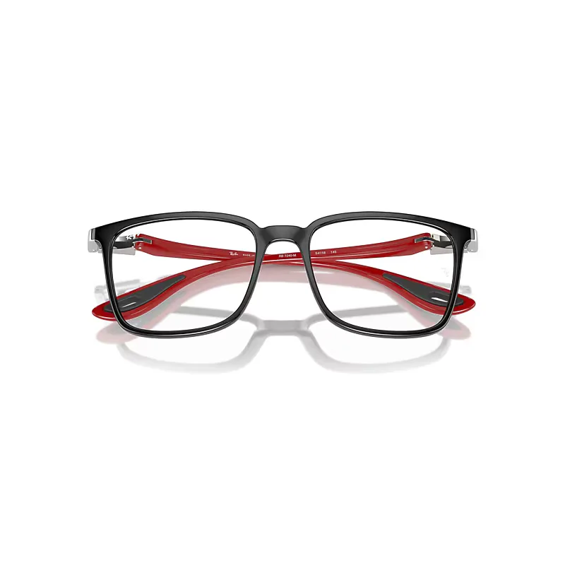Rb7240m Optics Scuderia Ferrari Collection Eyeglasses Red Frame Clear Lenses Polarized