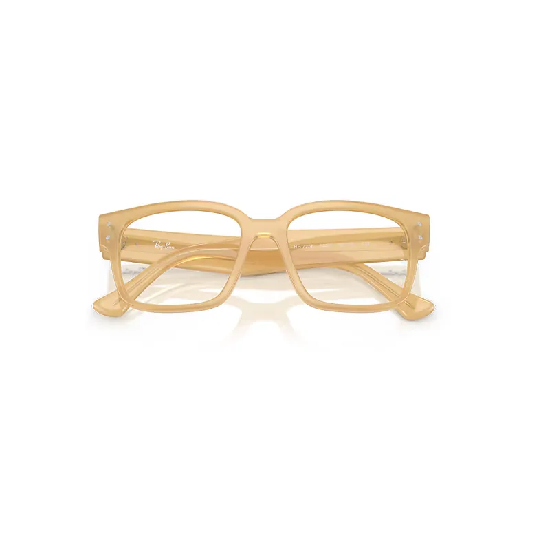 Laurene Optics Bio-Based Eyeglasses Transparent Beige Frame Clear Lenses Polarized by Ray-Ban