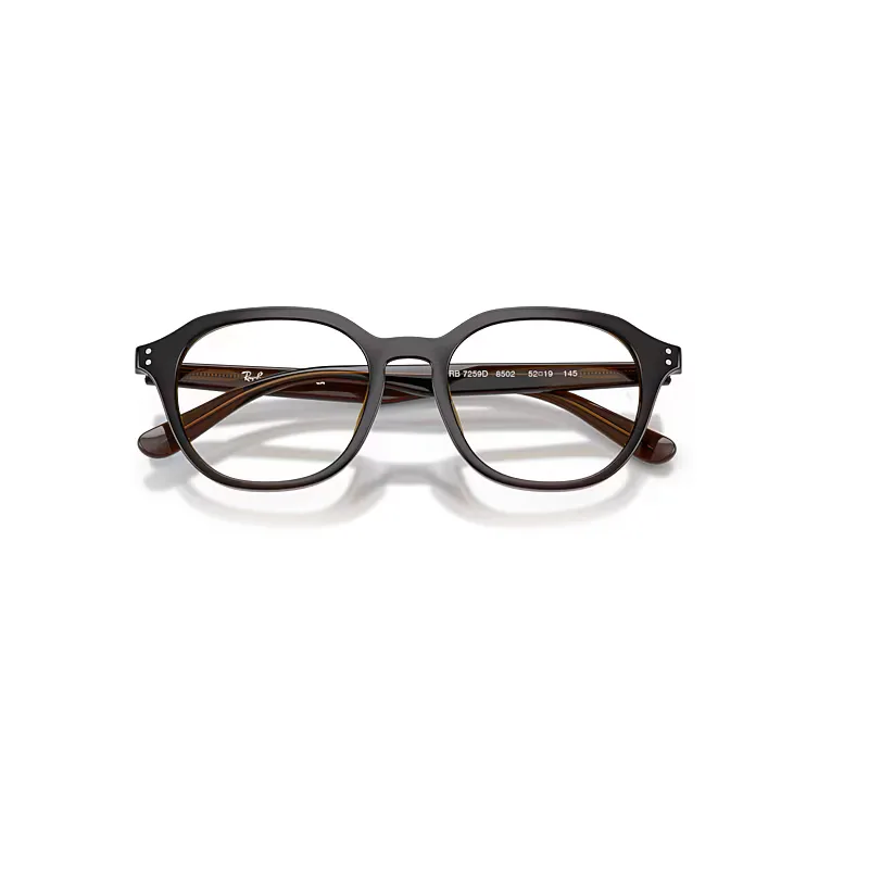 Rb7259d Optics Eyeglasses Transparent Brown Frame Clear Lenses Polarized by Ray-Ban