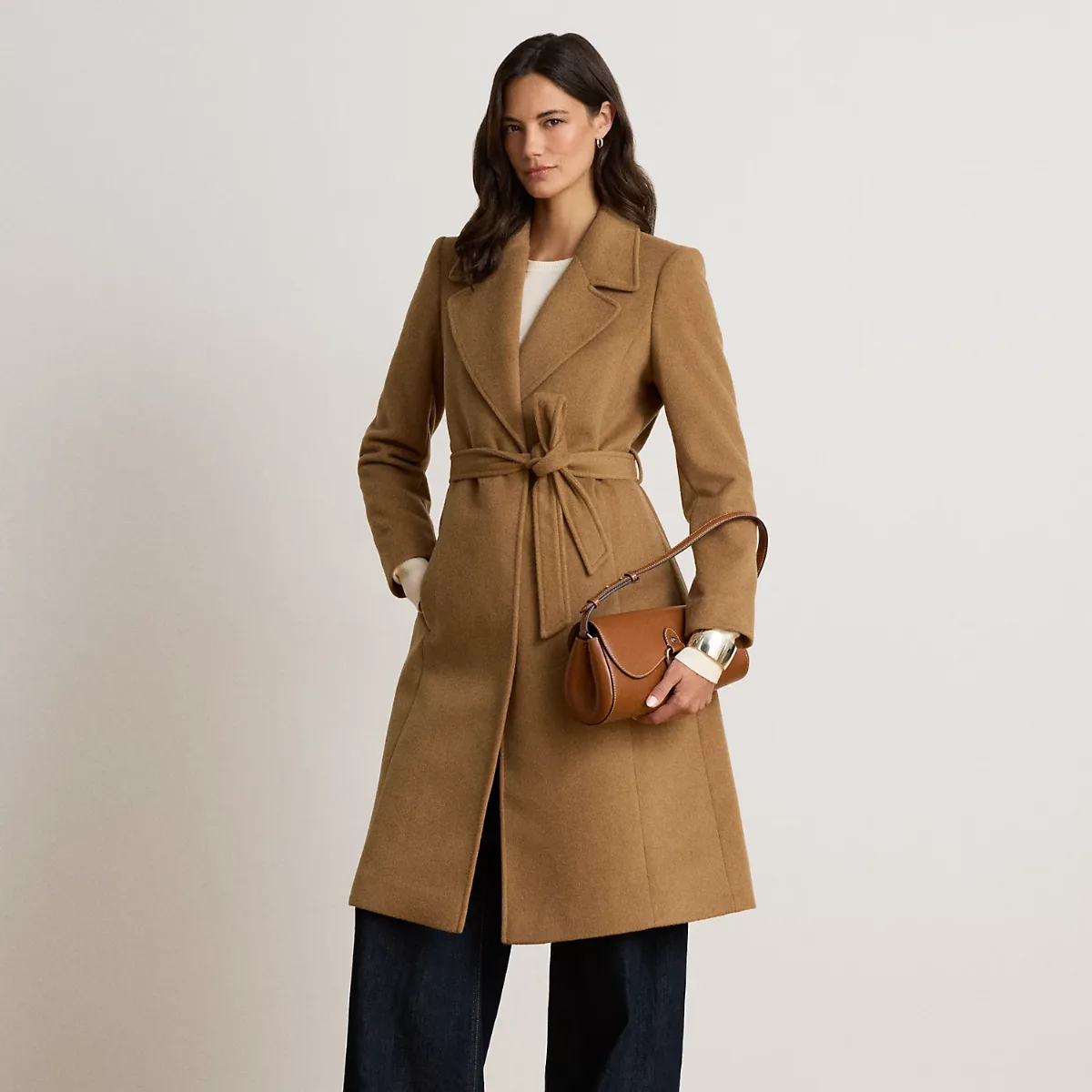 Belted Wool-Blend Wrap Coat by Ralph Lauren Petite