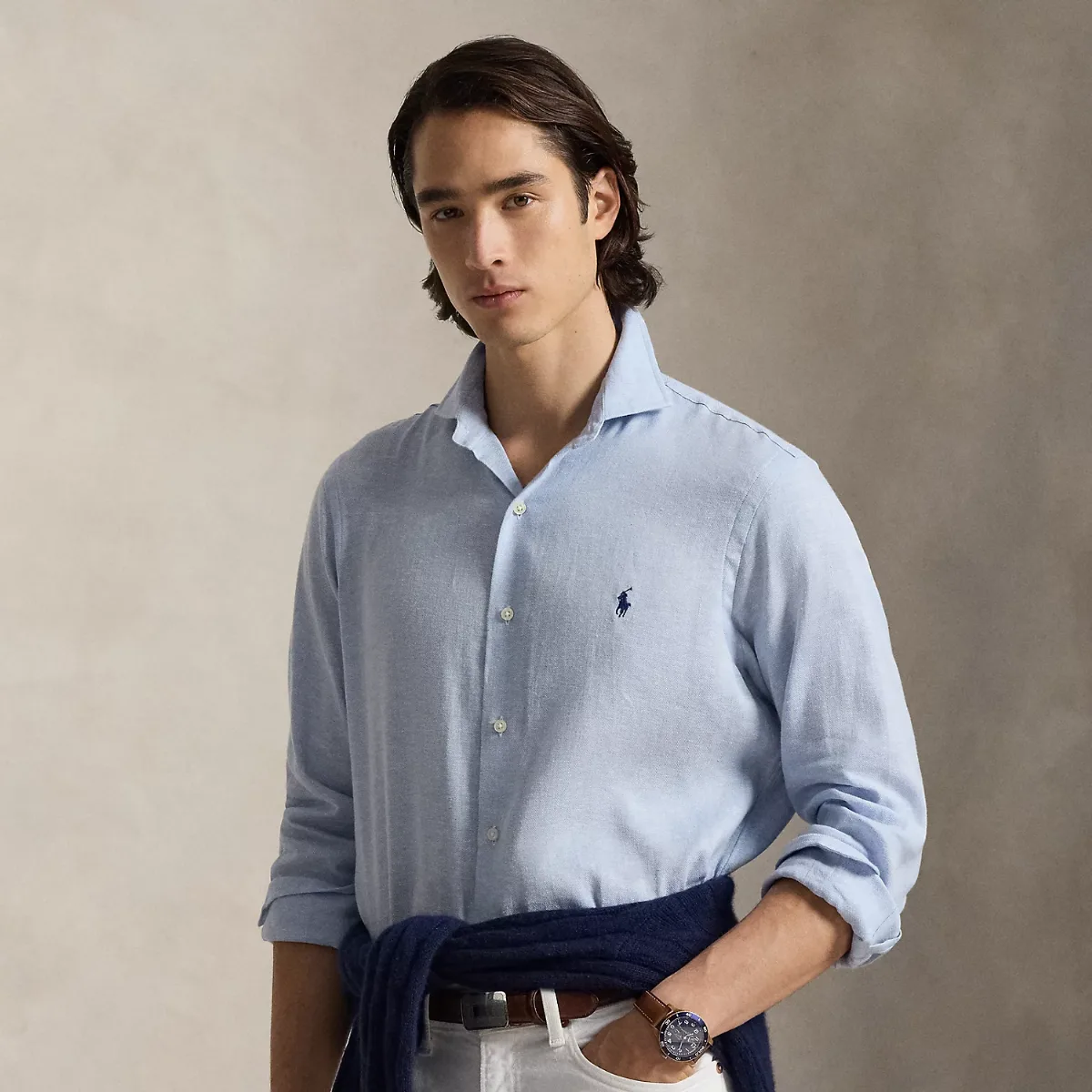 Custom Fit Herringbone Linen-Blend Shirt by Polo Ralph Lauren