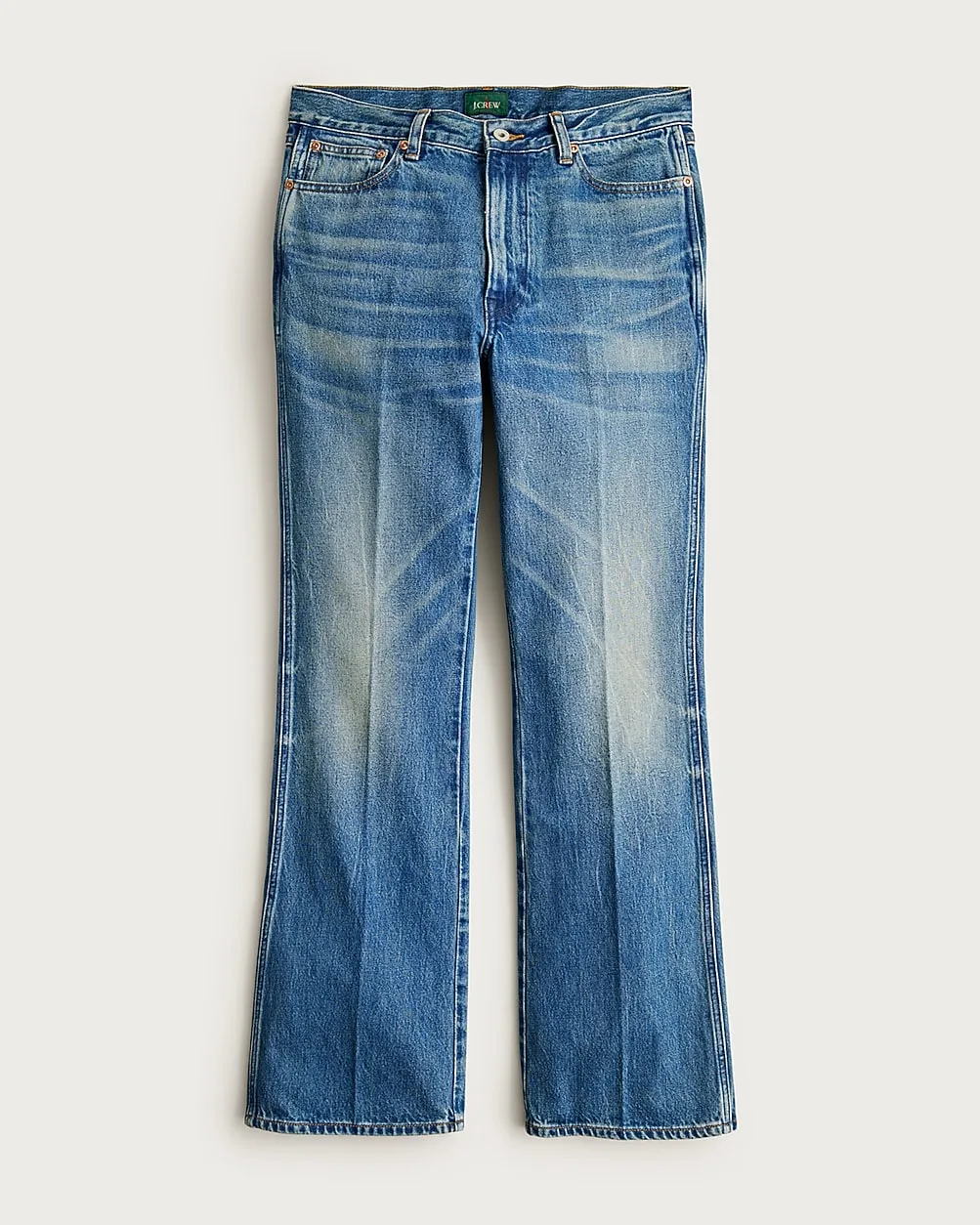 Bootcut Creased Jean in Vintage Medium Wash by J.Crew