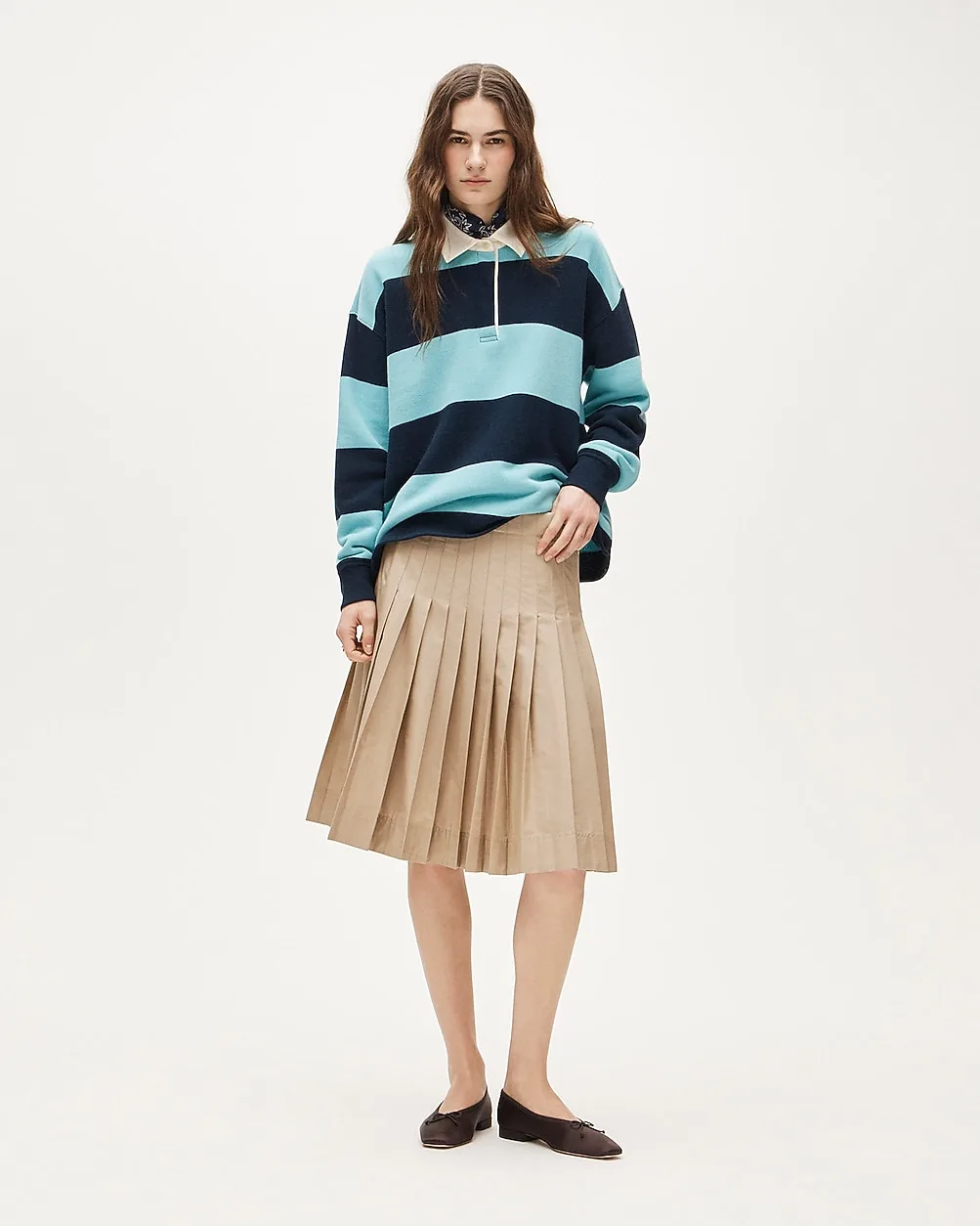 Pleated Skirt in Cotton Poplin by J.Crew