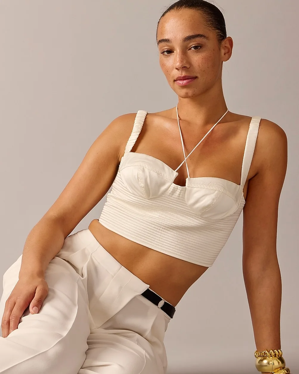 Anna October© x J.Crew Cropped Bustier Top by J.Crew