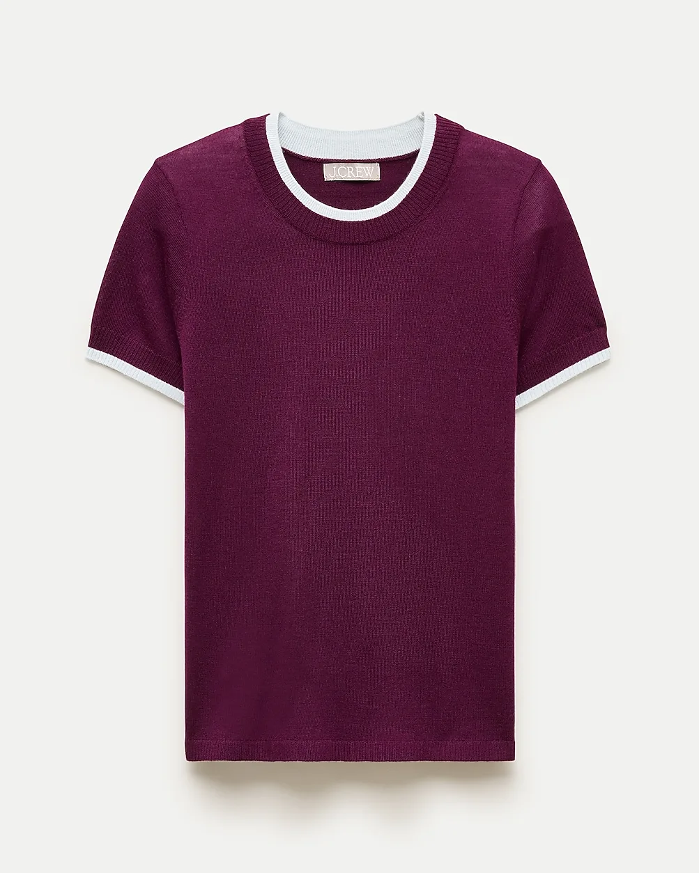 Sweater-Tee in Contrast-Trim Merino Wool by J.Crew