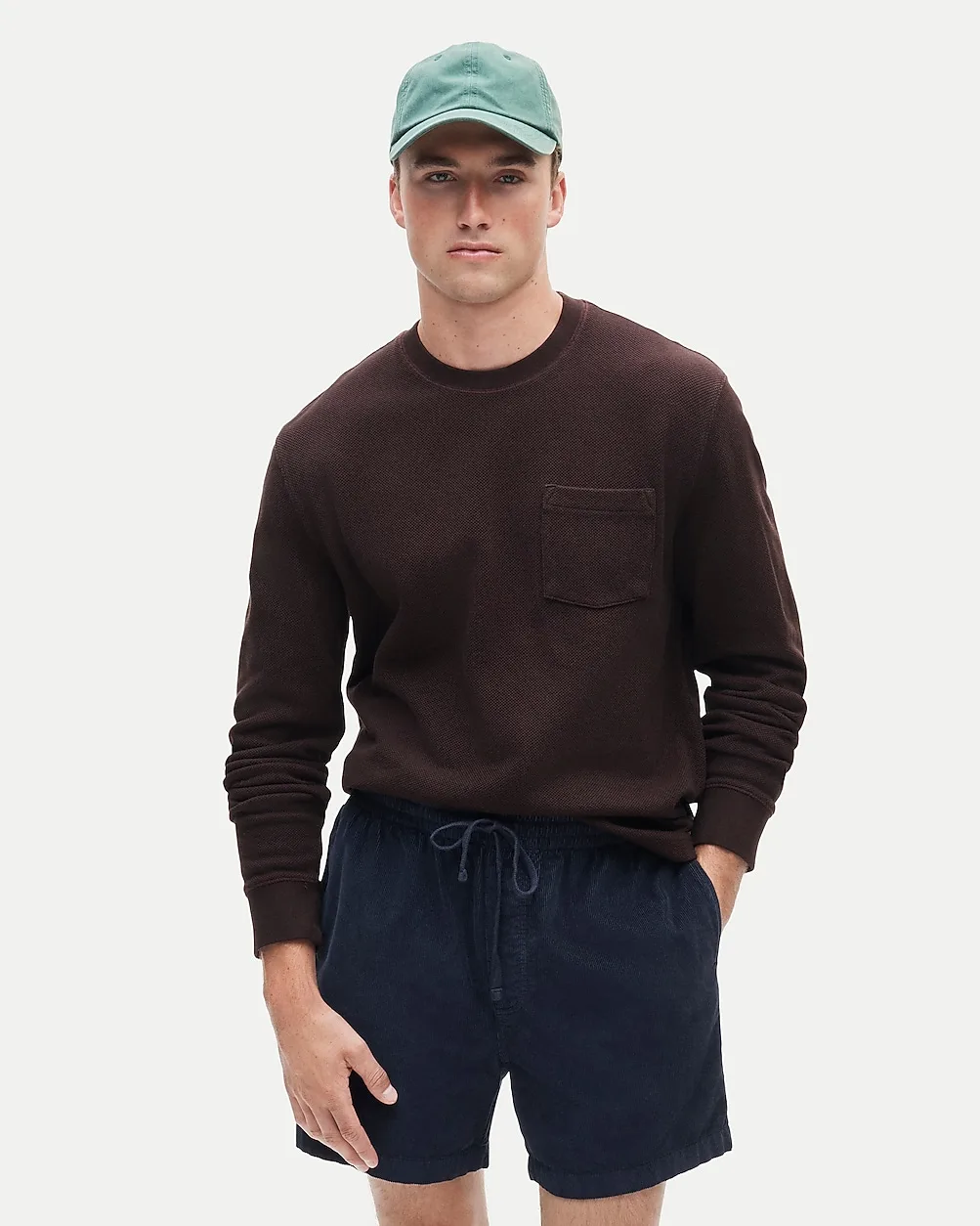 Long-Sleeve Macropiqué Cotton T-Shirt by J.Crew