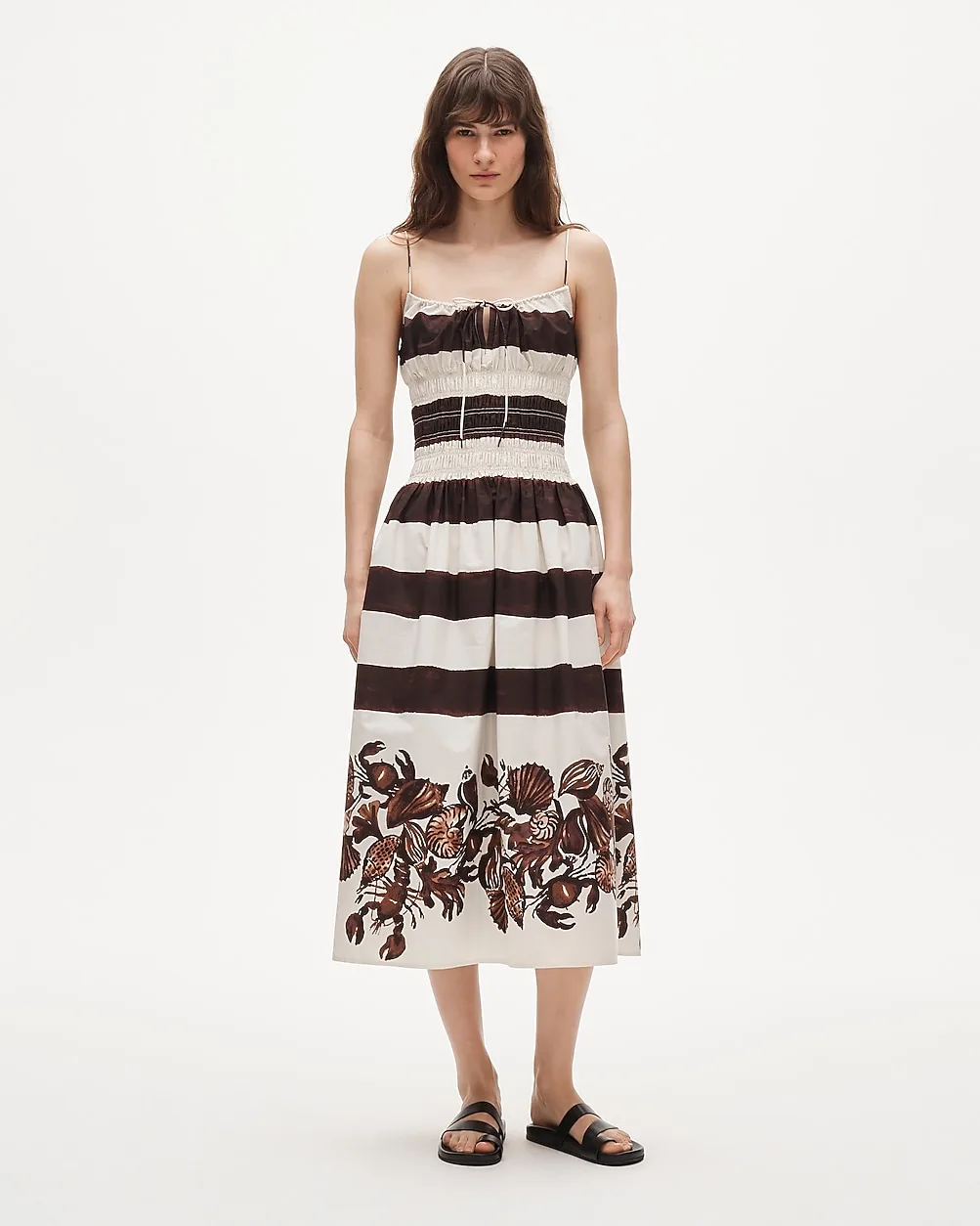 Reverie Dress in Lobster & Seashell Print by J.Crew