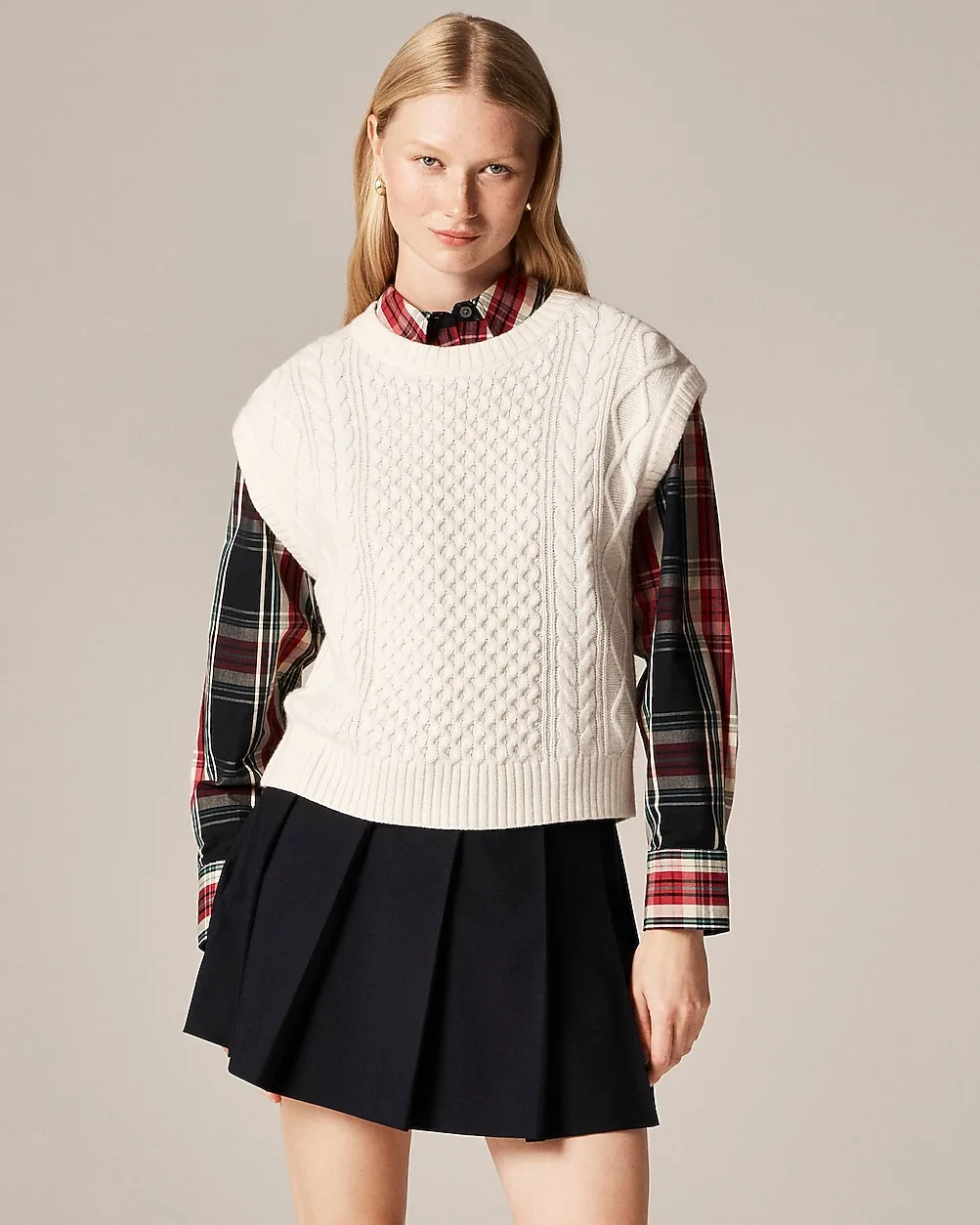 Cable-Knit Shell in Wool Blend by J.Crew