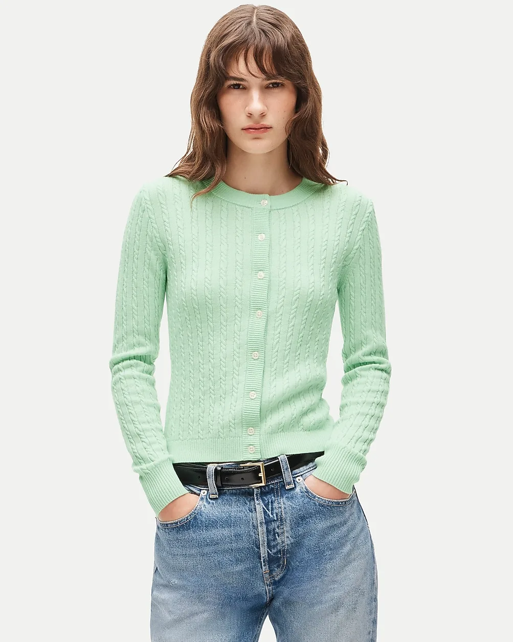 Cable-Knit Cardigan in Merino Wool Blend by J.Crew