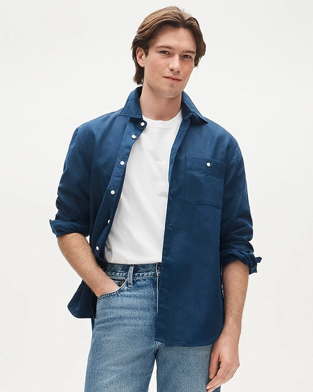 Linen-Cotton Blend Twill Shirt by J.Crew